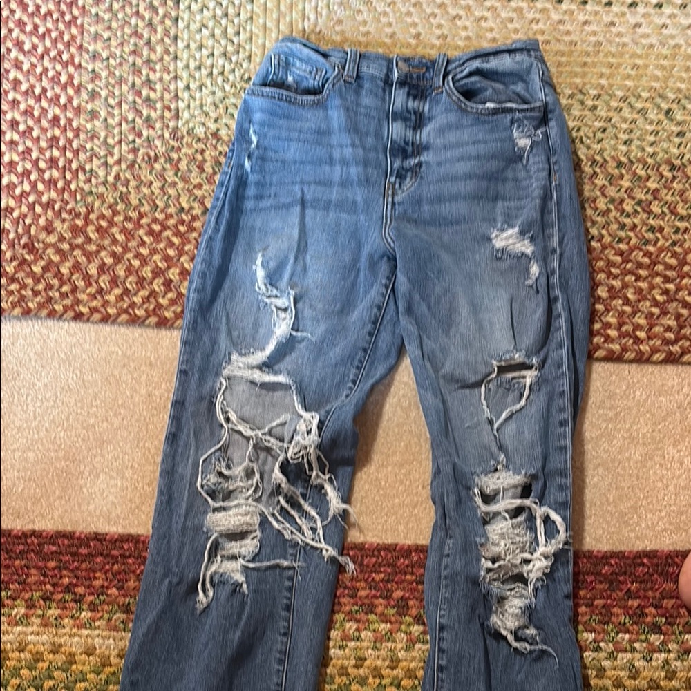 Blue Boyfriend Jeans with Relaxed Fit